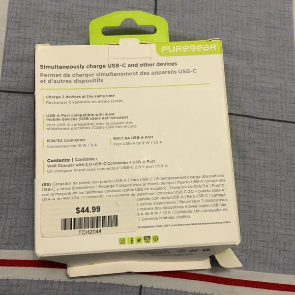 Pure.gear wall charger +USB+A PORT - Picture 5 of 5